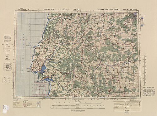 Mapa US Army - Lizbona - Europa 500k