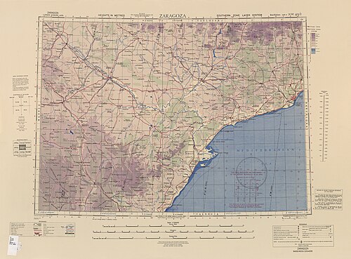 Mapa US Army - Zaragoza - Europa 500k