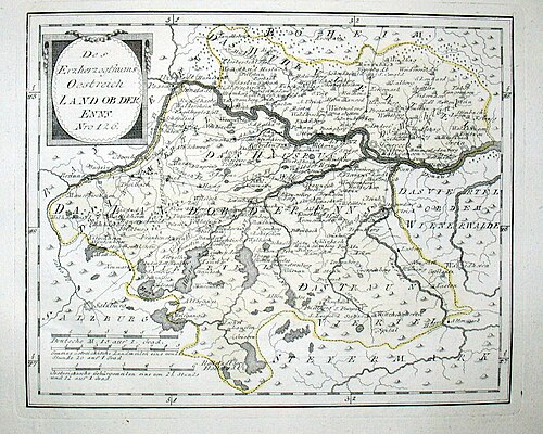 Mapa Austrii 1791-1792 autorstwa Reilly'ego 126