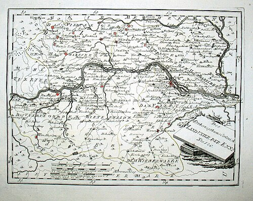 Mapa Austrii z 1791 roku autorstwa Reilly'ego 120