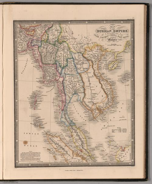 Mapa Birmy, Syjamu, Indochin i Malaji
