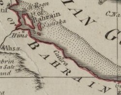 Mapa Catury (Katar) z 1794 roku