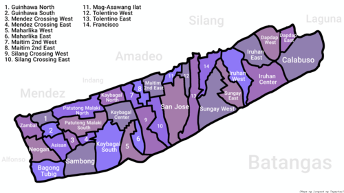Mapa miasta Tagaytay
