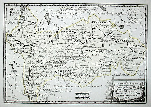 Mapa europejskiej Rosji 1791 autorstwa Reilly'ego