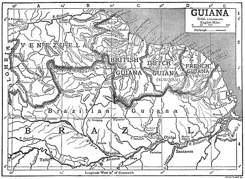Mapa Guyany z 1911 roku