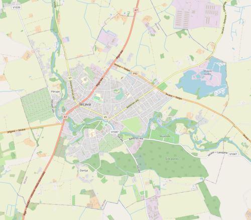 Mapa Iecavy, Łotwa