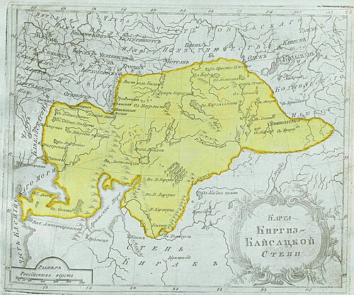 Mapa stepów kazachskich z 1792 roku