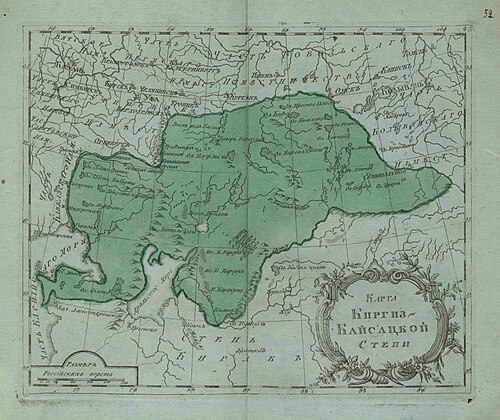 Mapa stepów kazachskich z 1796 roku