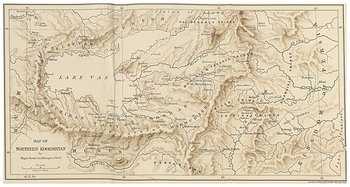 Mapa Kurdystanu Północnego 1870