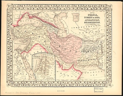 Mapa Persji, Turcji azjatyckiej, Afganistanu