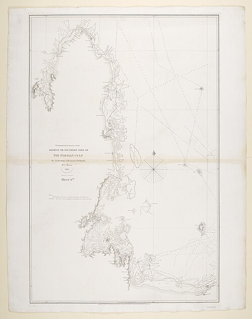 Mapa Półwyspu Katar 1824