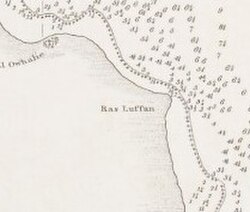 Mapa Półwyspu Katar 1824 Ras Laffan