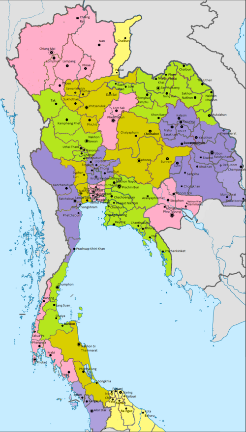 Mapa Siam z roku 1900