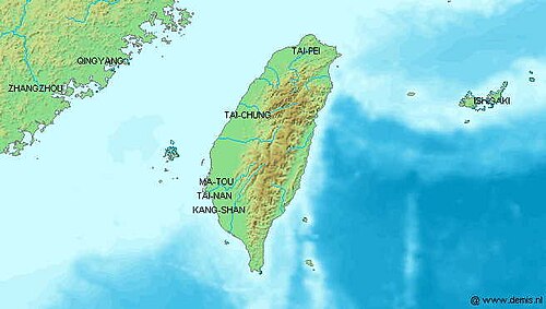 Mapa Tajwanu