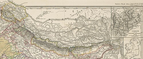 Mapa Tybetu 1856 - Stosunki polityczne
