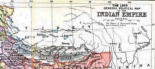 Mapa Tybetu 1893 - Atlas ręczny Constable'a