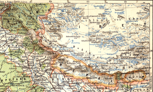 Mapa Tybetu z 1905 roku