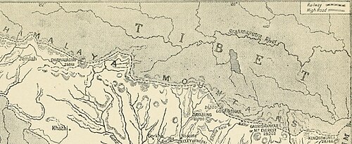 Mapa Tybetu 1912, Malowniczy Nepal