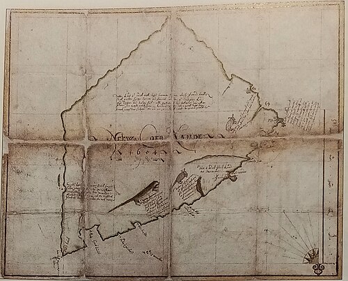 Mapa Tobago lub Nowego Kurlandii, 1654