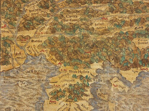 Mapa Triestu 1600