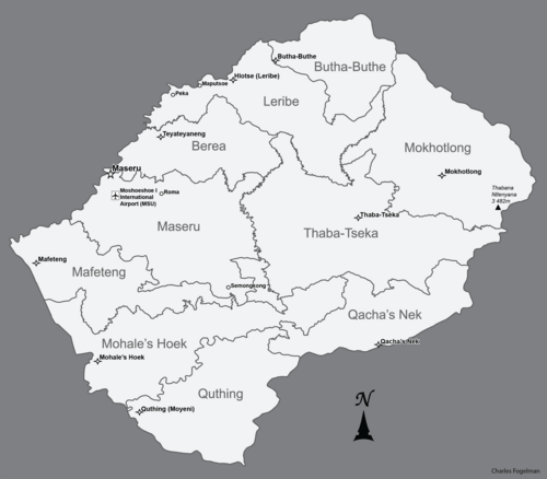 Mapa Lesotho