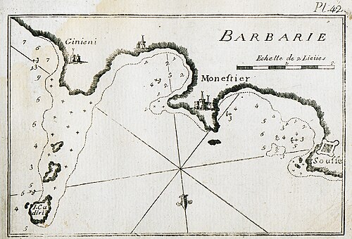 Mapa zatoki Hammamet