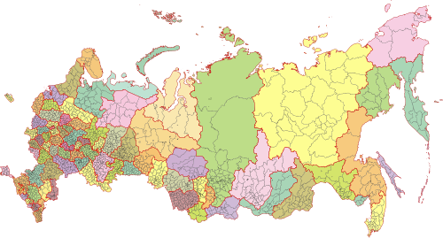 Mapa podziałów Rosji