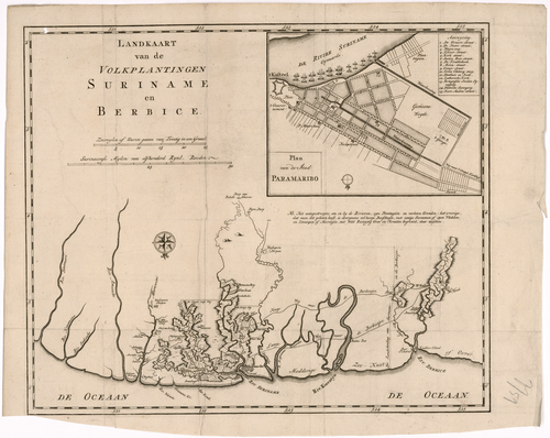 Mapa kolonii Surinamu i Berbice