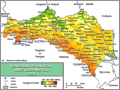 Mapa Królestwa Galicji 1914