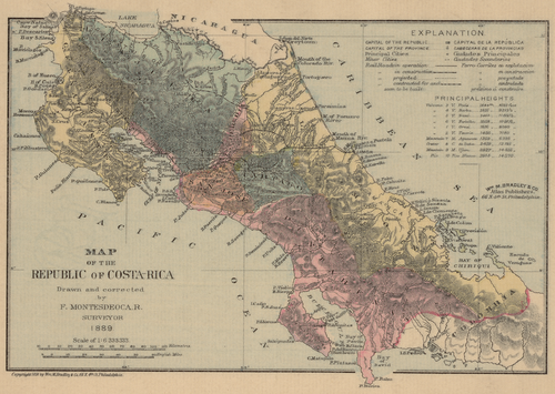 Mapa Republiki Kostaryki