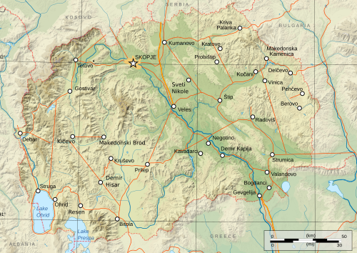 Mapa miast Macedonii