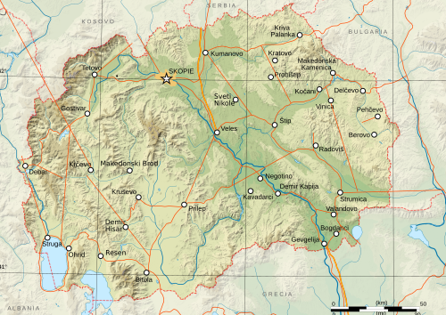 Mapa miast Macedonii-es