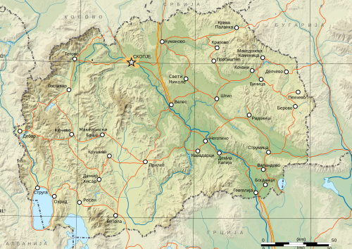 Mapa miast Macedonii-mk