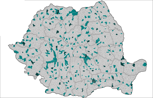 Mapa miast Rumunii