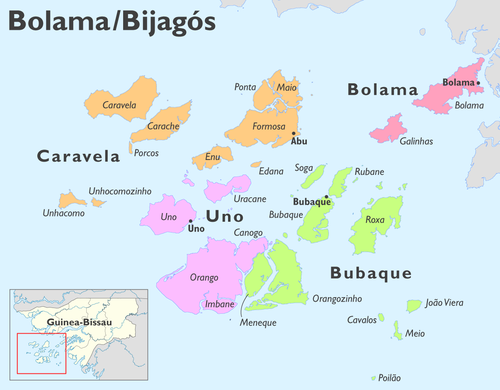 Mapa sektorów regionu Bolama