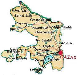 Mapa Qazax