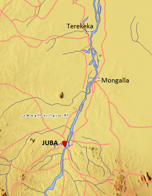 Mapa Terekeka, Mongalli i Juby