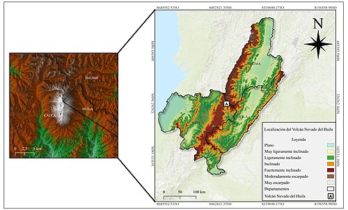 Mapa lokalizacji Nevado del Huila