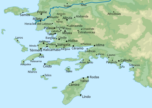 Mapa topograficzna Azji Mniejszej - Karia