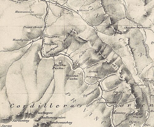 Mapa dolin Paucartambo i Vilcanota