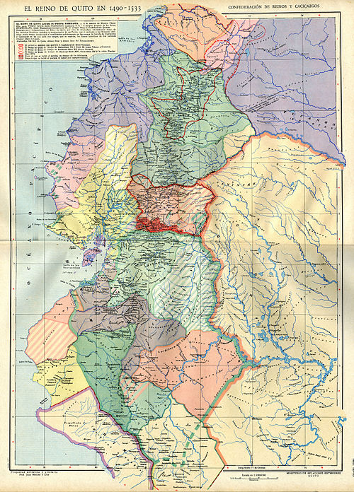 Mapa hipotetyczna Królestwa Quito