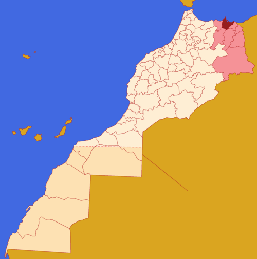 Mapa Maroka 2015 - Wschód Nador