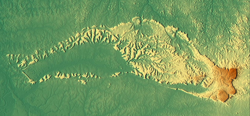 Mapa topograficzna Serra dos Pacaás