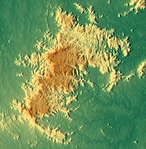 Mapa topograficzna masywu Baturité