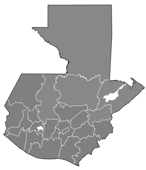 Mapa Gwatemali - departamenty