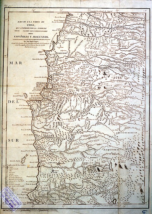 Mapa wojny Arauko, Tomás López de Vargas