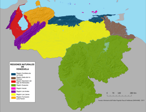 Mapa regionów naturalnych (Wenezuela)