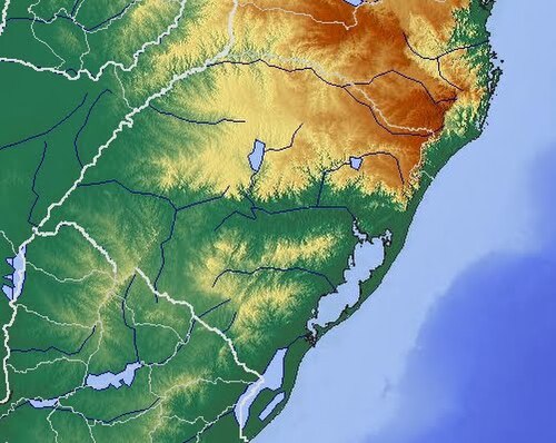 Mapa rzeźby terenu Rio Grande do Sul
