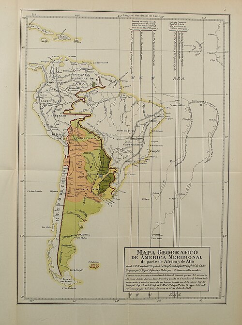 Mapa Wicekrólestwa Río de la Plata (Miguel Lastarria, 1804)