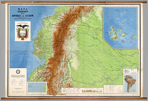 Mapa geograficzna Republiki Ekwadoru